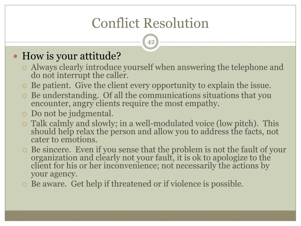 conflict resolution