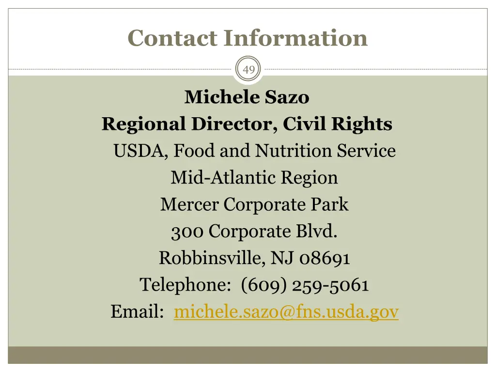 contact information