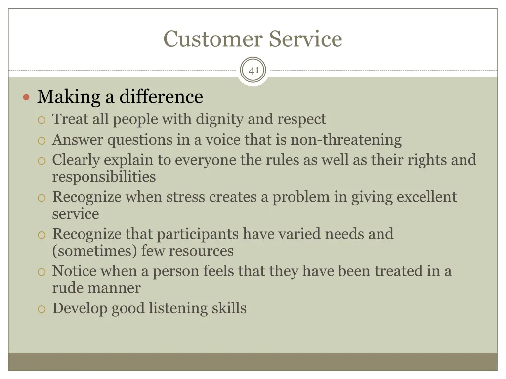 customer service