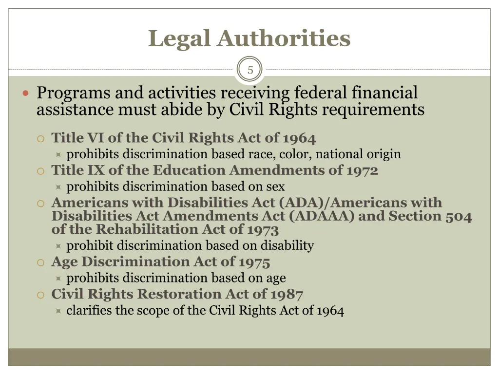 legal authorities