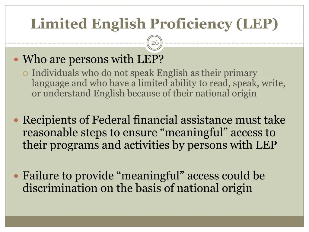 limited english proficiency lep