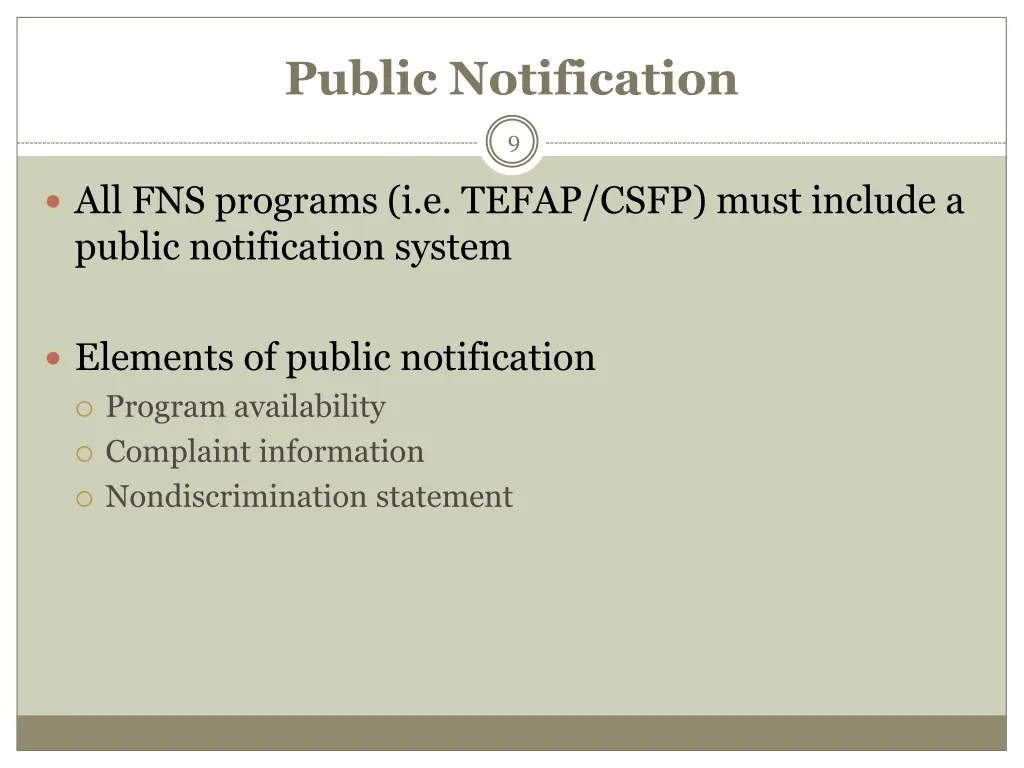 public notification