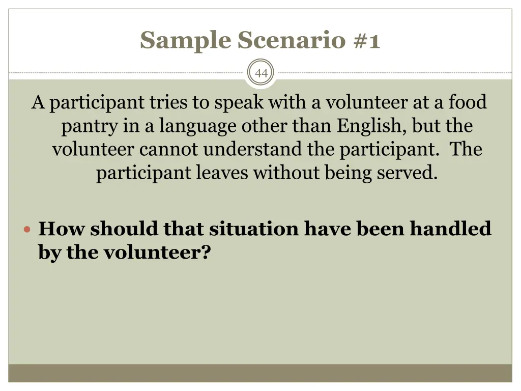 sample scenario 1