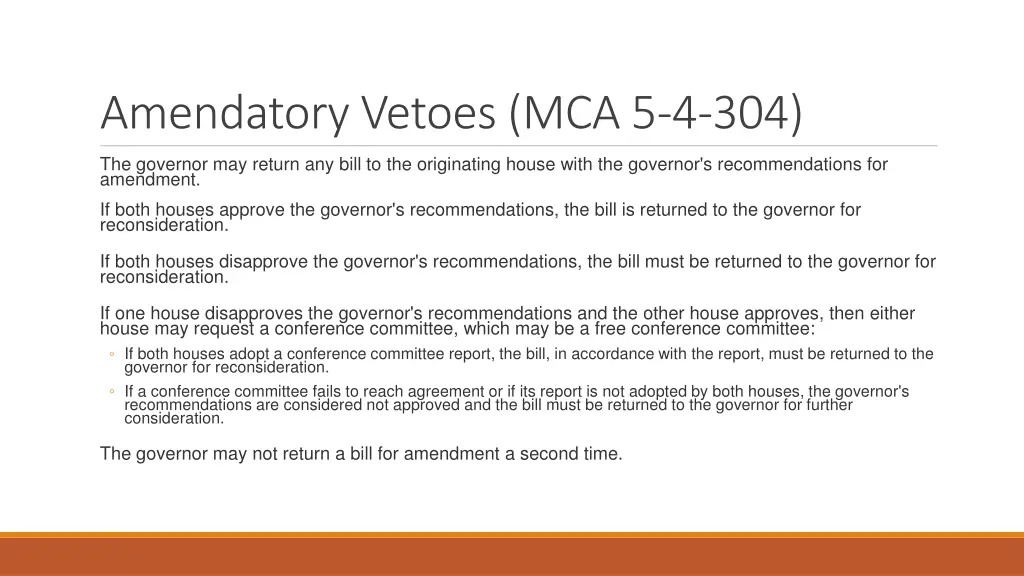 amendatory vetoes mca 5 4 304