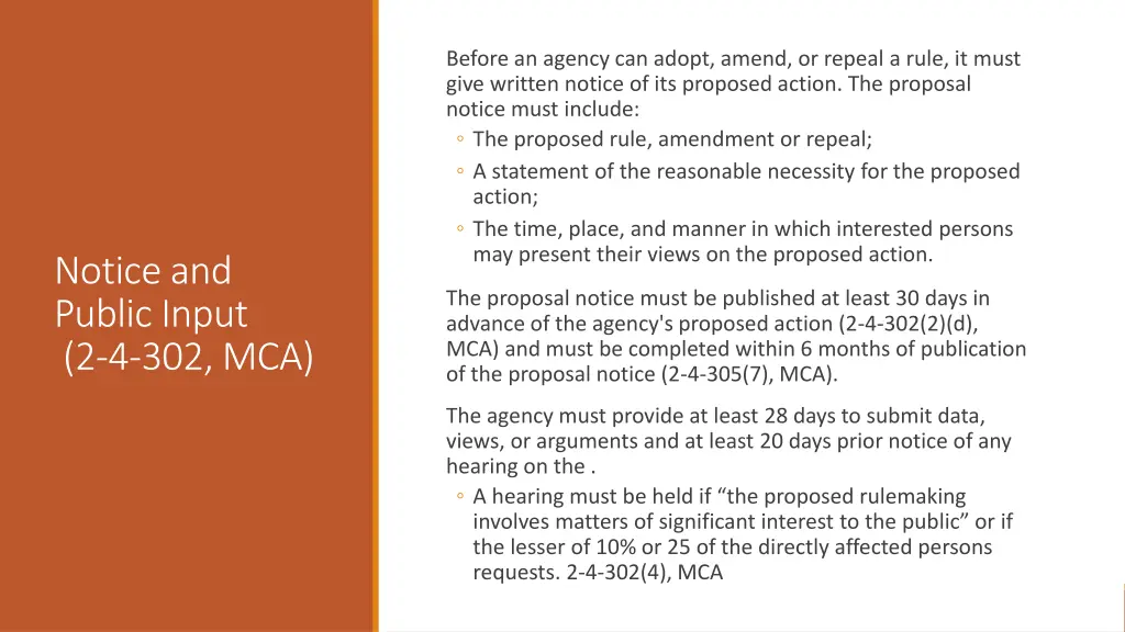before an agency can adopt amend or repeal a rule