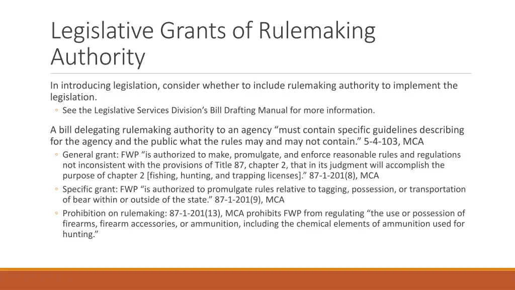 legislative grants of rulemaking authority