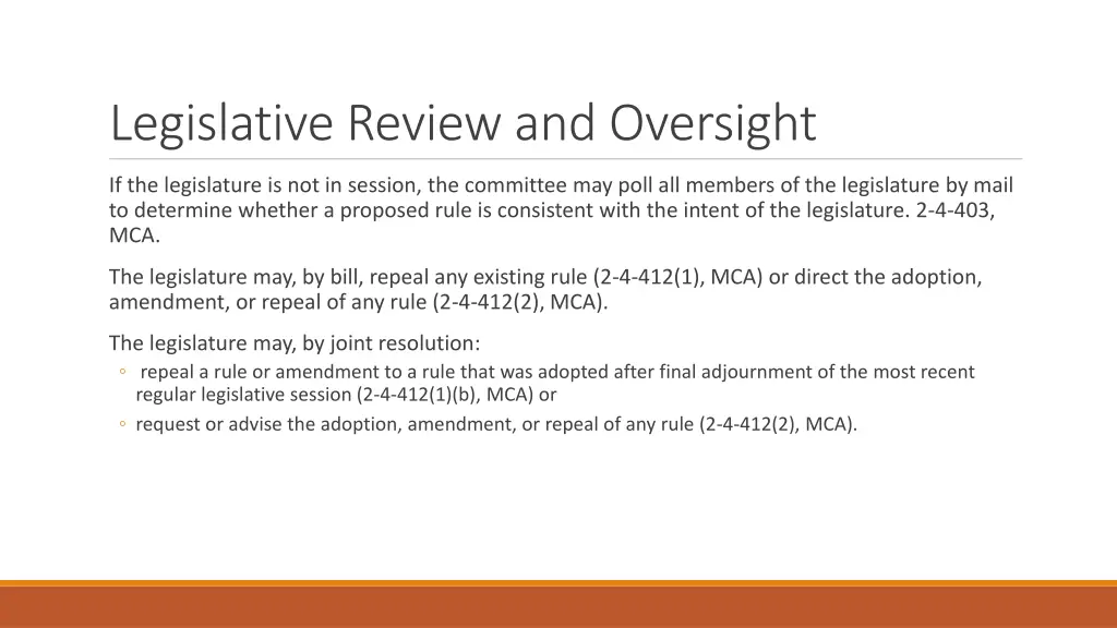 legislative review and oversight 1