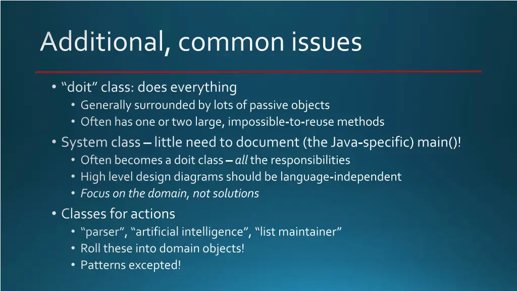 additional common issues