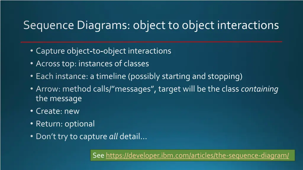 sequence diagrams object to object interactions