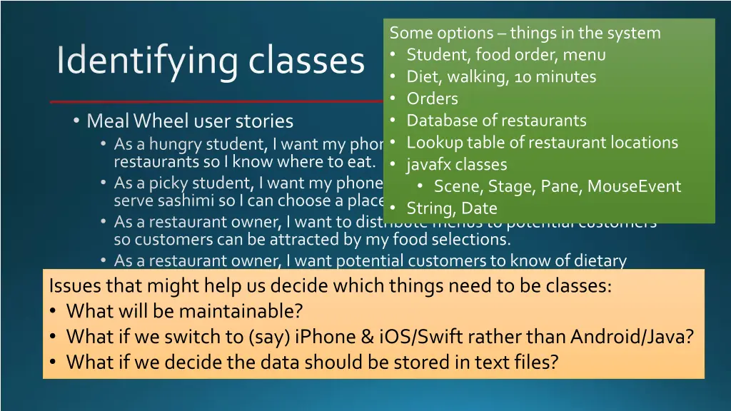 some options things in the system student food