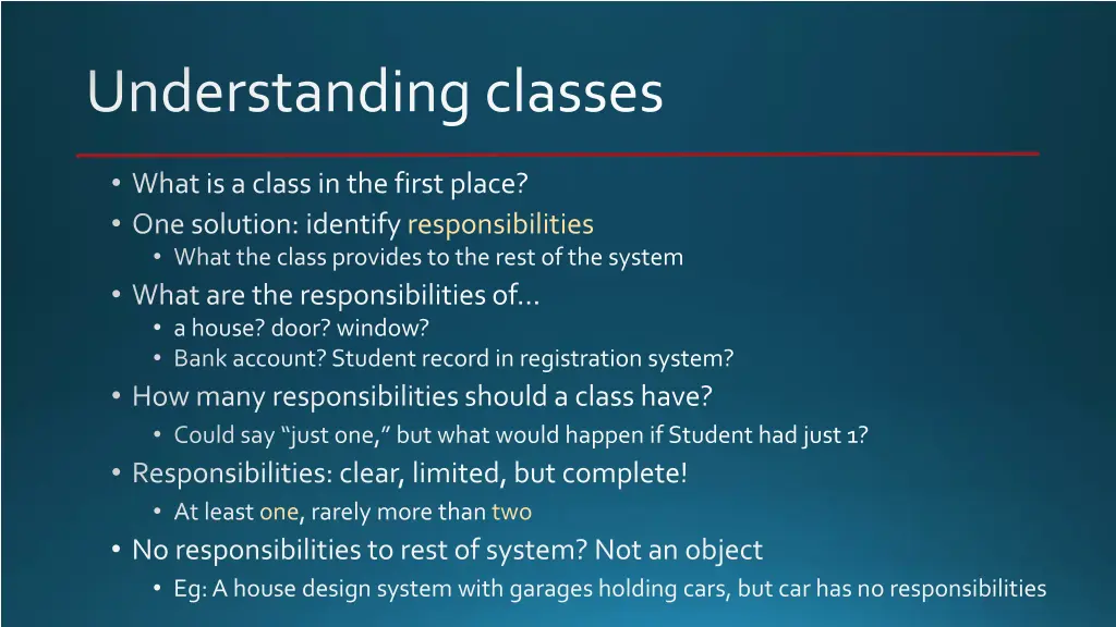 understanding classes