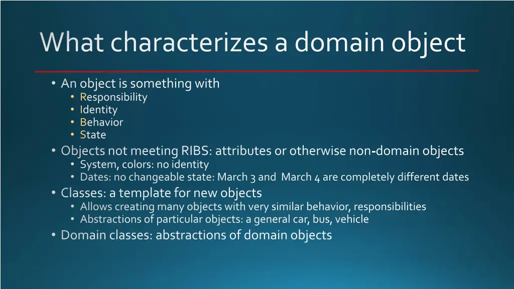 what characterizes a domain object 1
