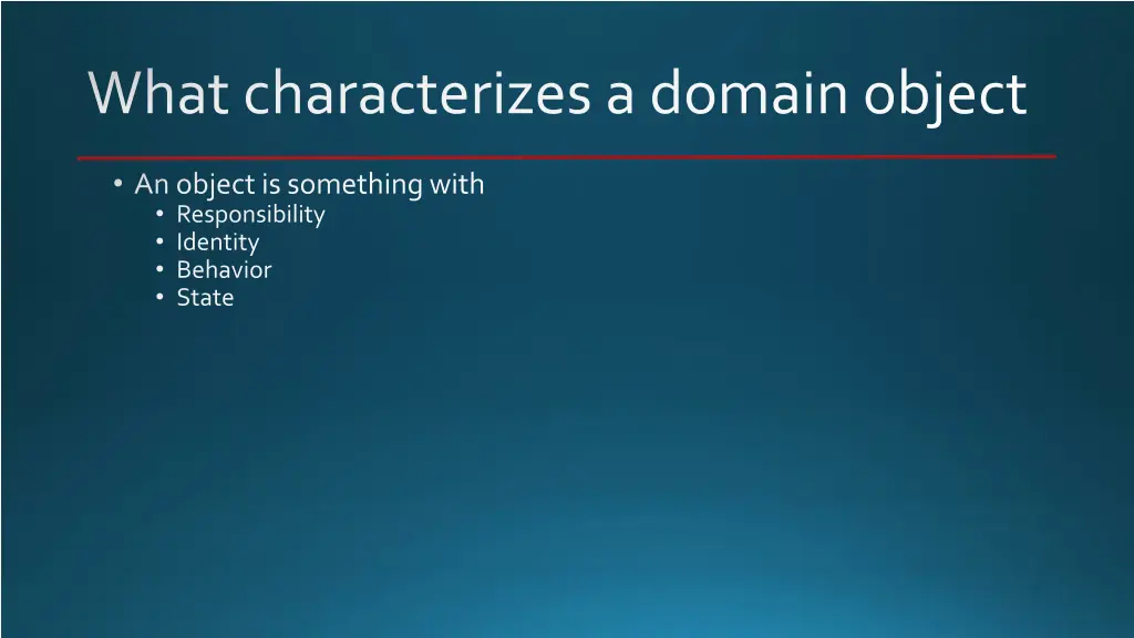 what characterizes a domain object