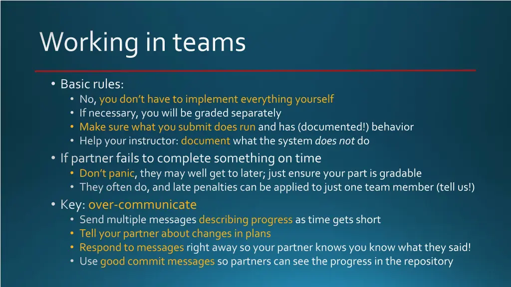 working in teams
