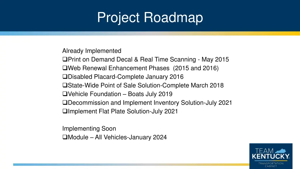 project roadmap
