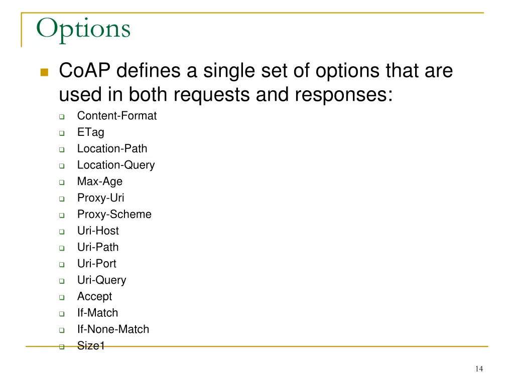 options