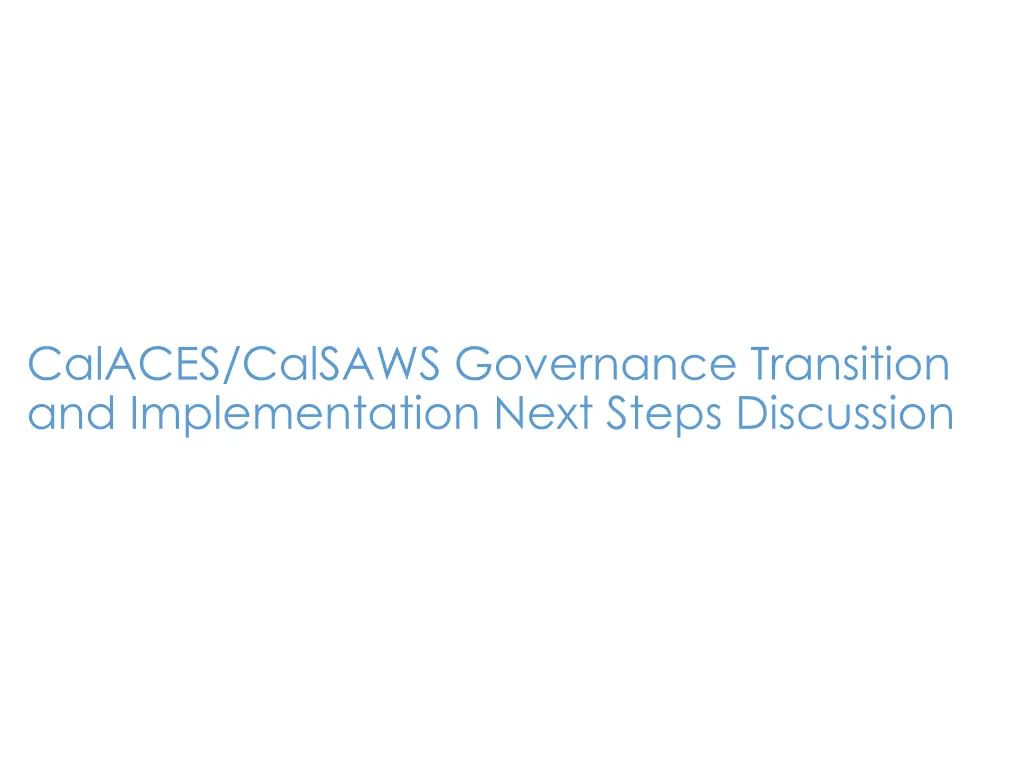 calaces calsaws governance transition