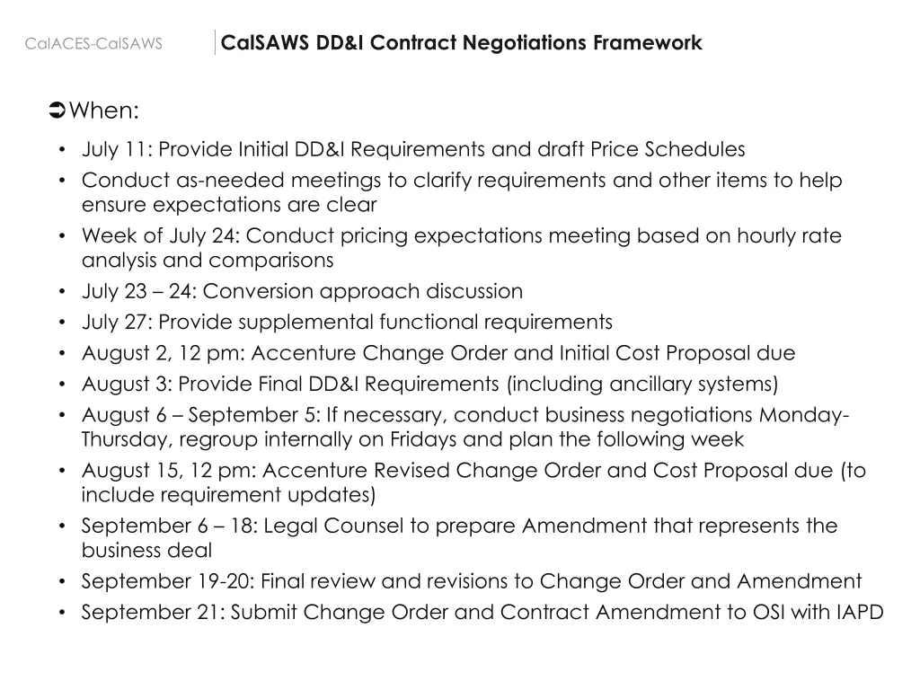 calsaws dd i contract negotiations framework