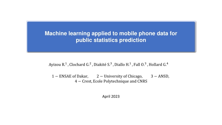 machine learning applied to mobile phone data