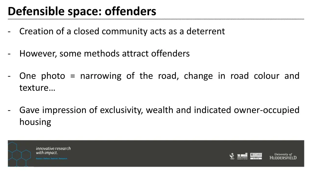 defensible space offenders