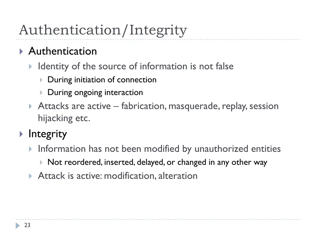 authentication integrity