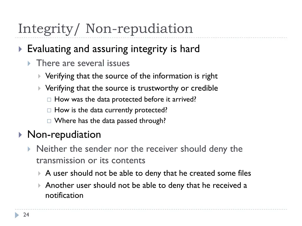 integrity non repudiation