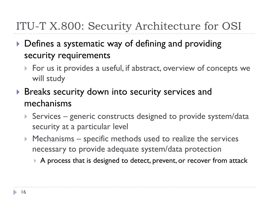 itu t x 800 security architecture for osi
