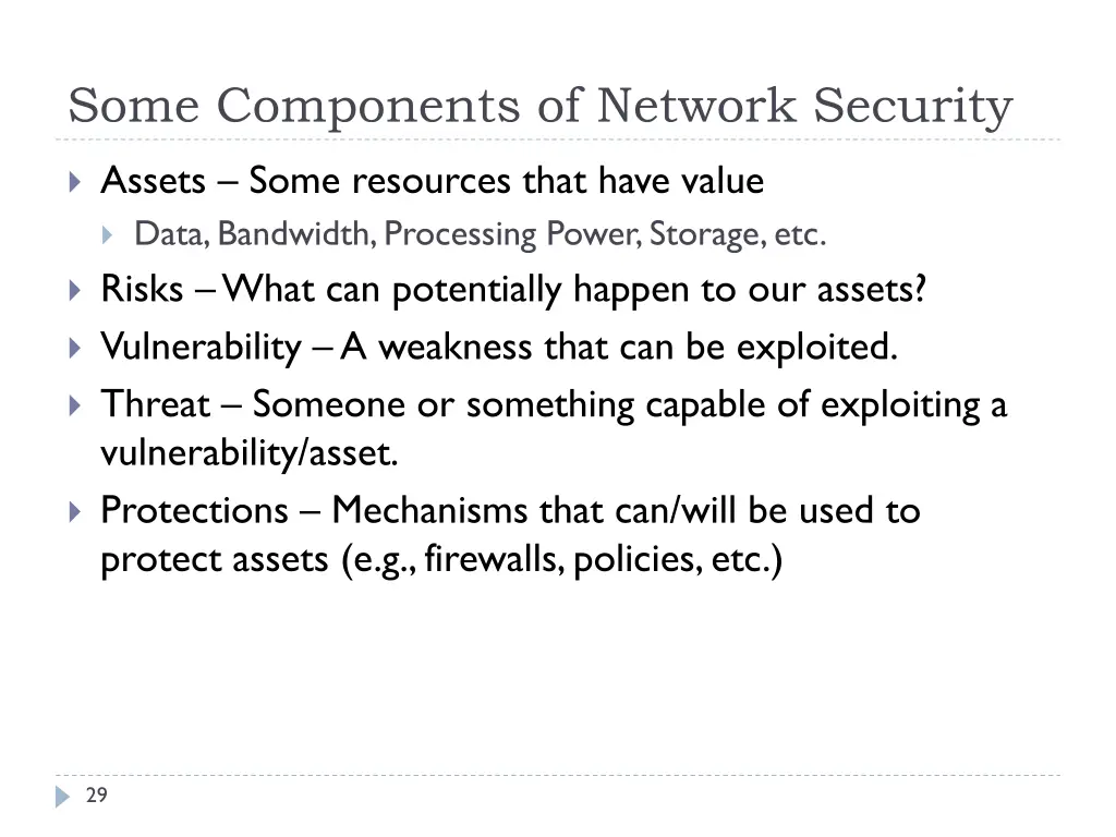 some components of network security