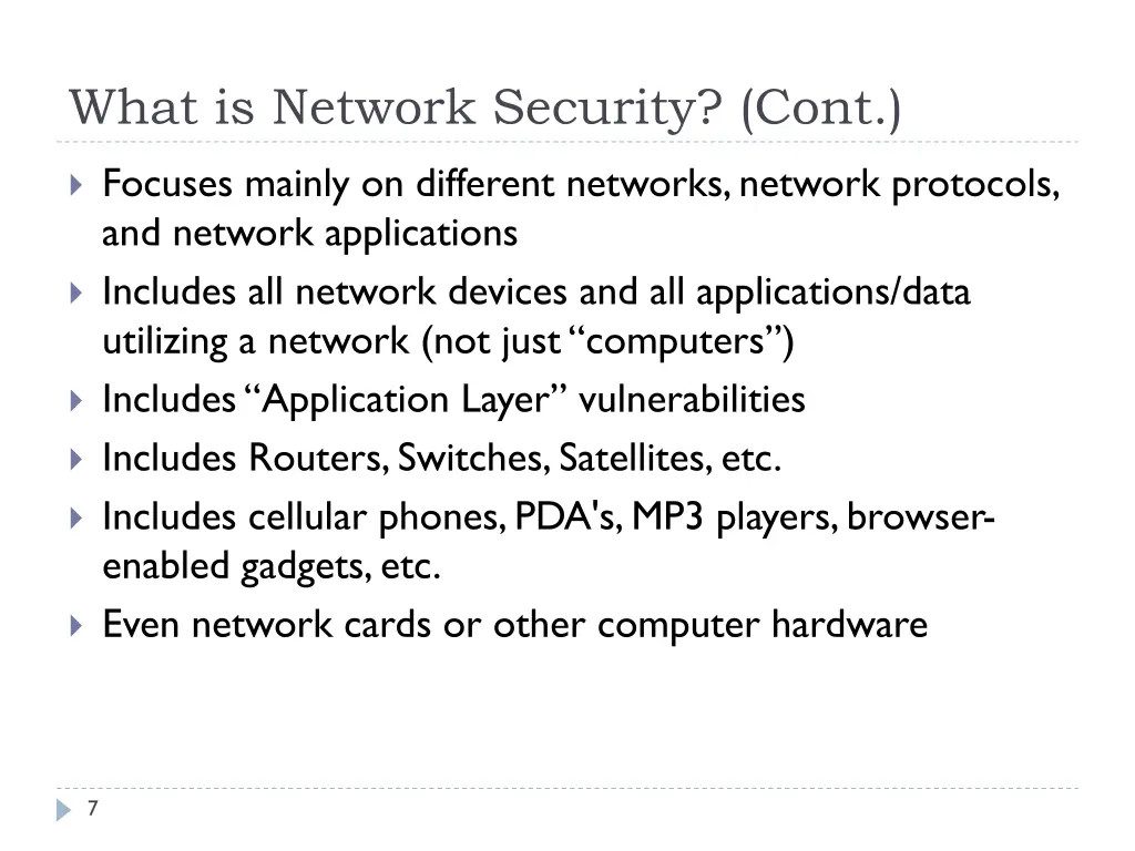 what is network security cont