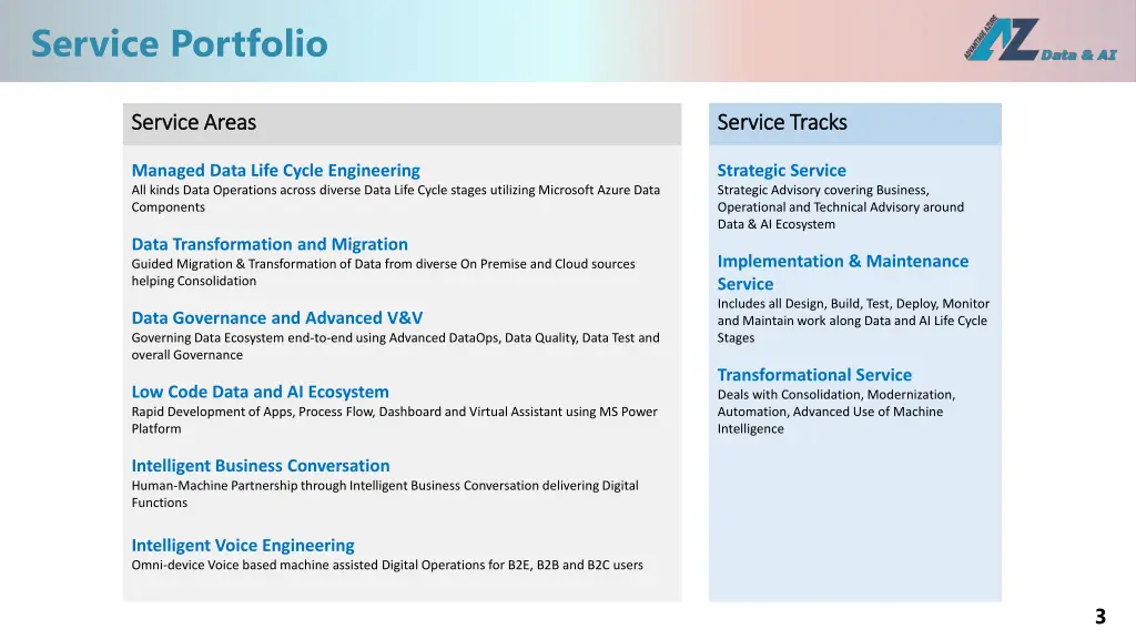 service portfolio