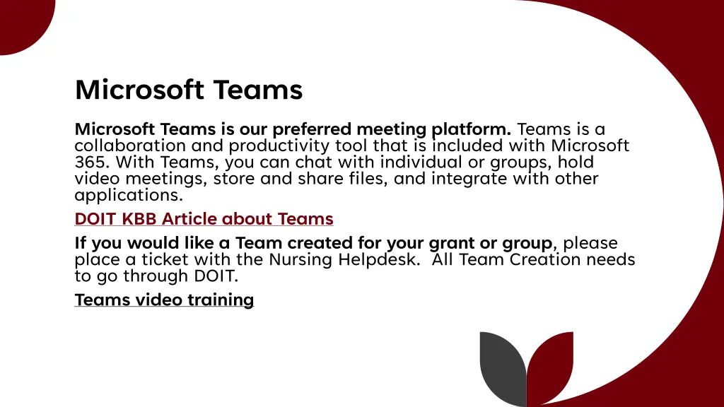 microsoft teams microsoft teams is our preferred