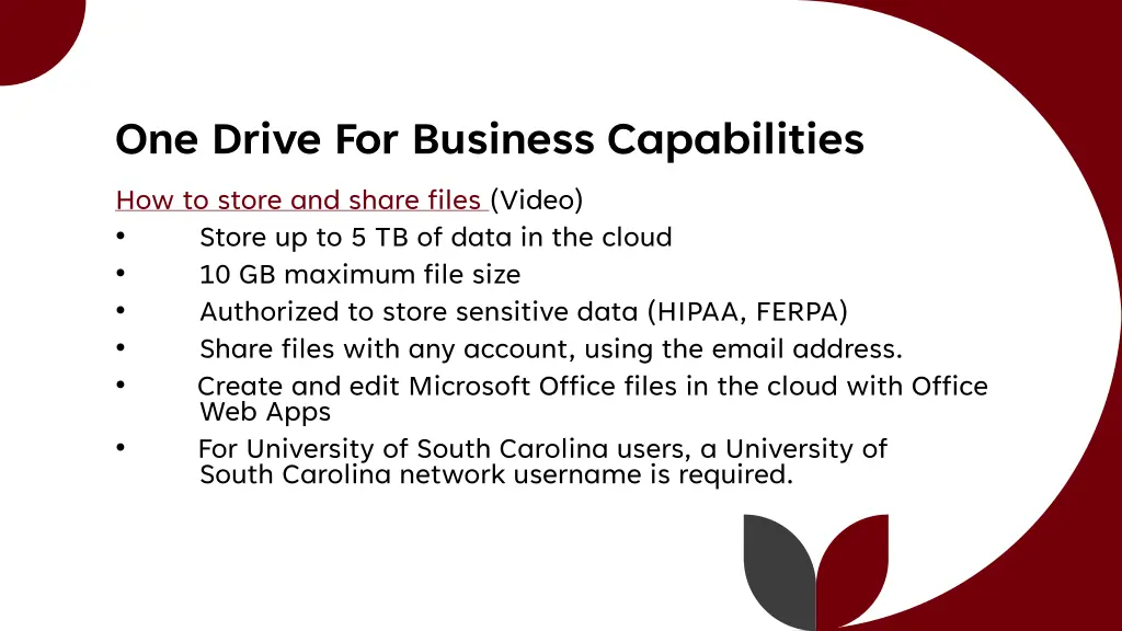 one drive for business capabilities how to store