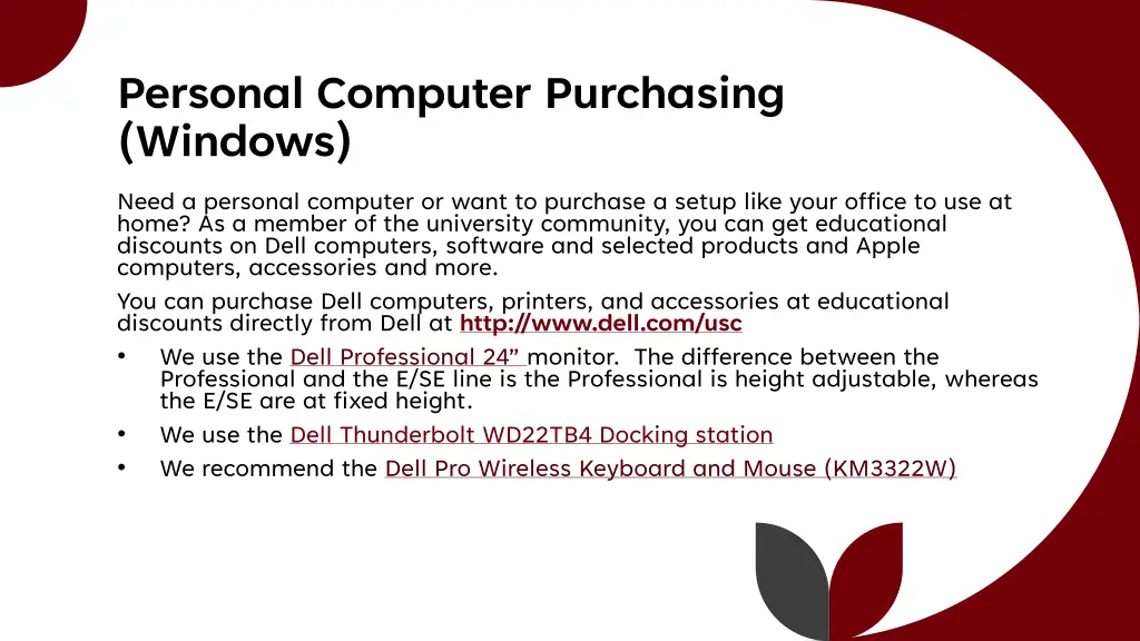 personal computer purchasing windows