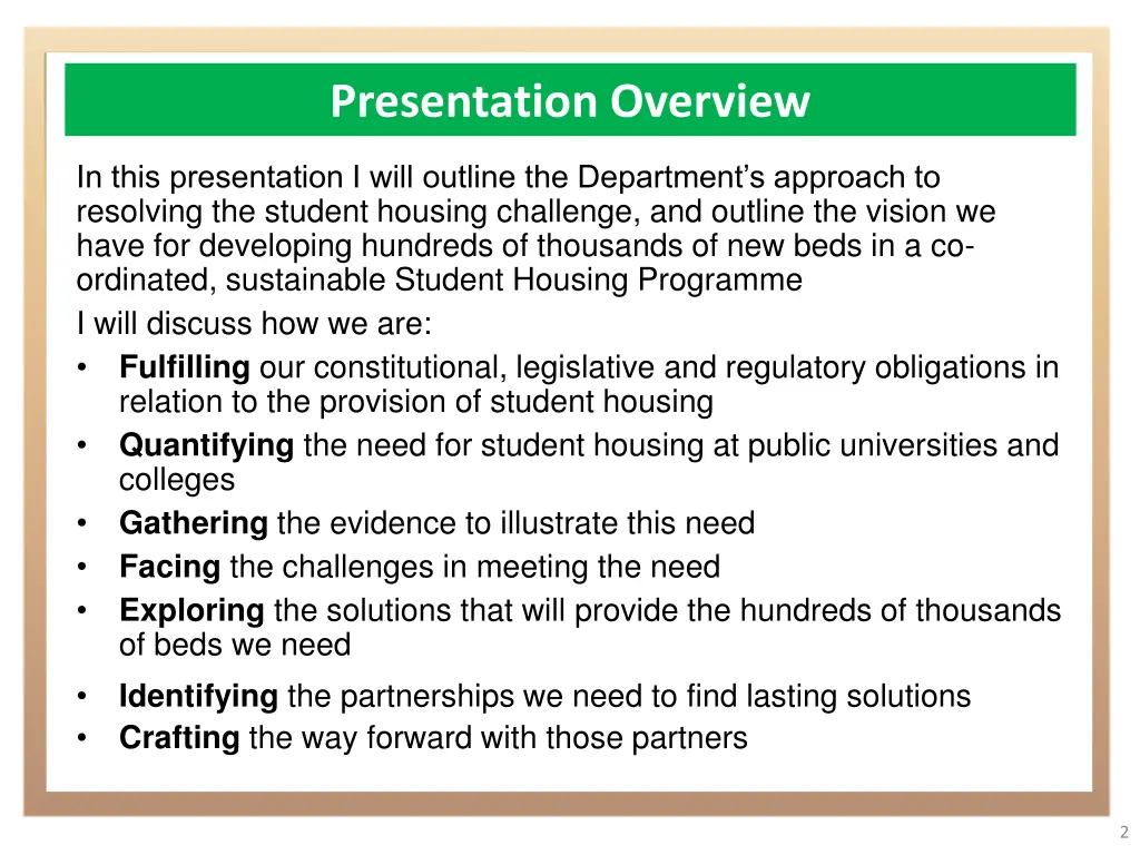 presentation overview