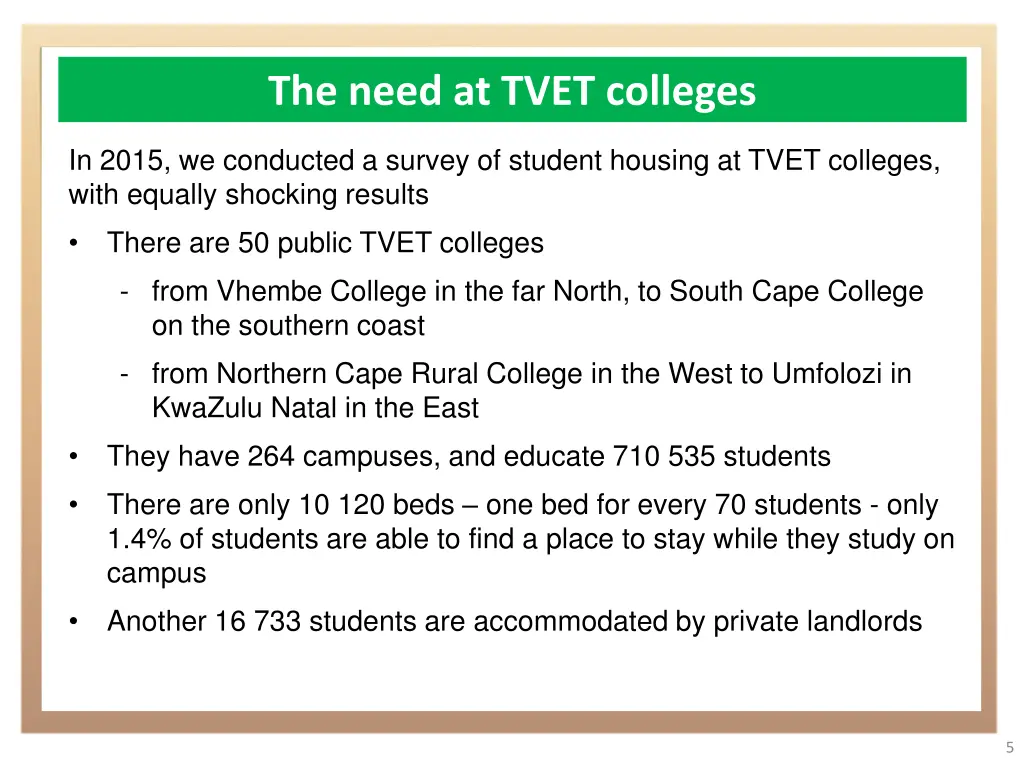 the need at tvet colleges