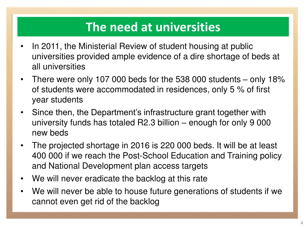the need at universities