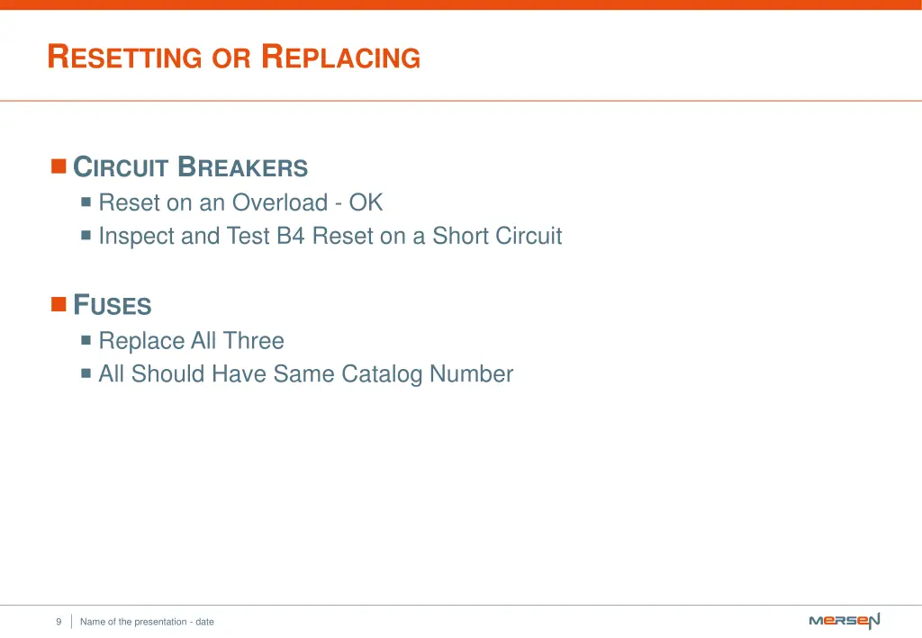 r esetting or r eplacing