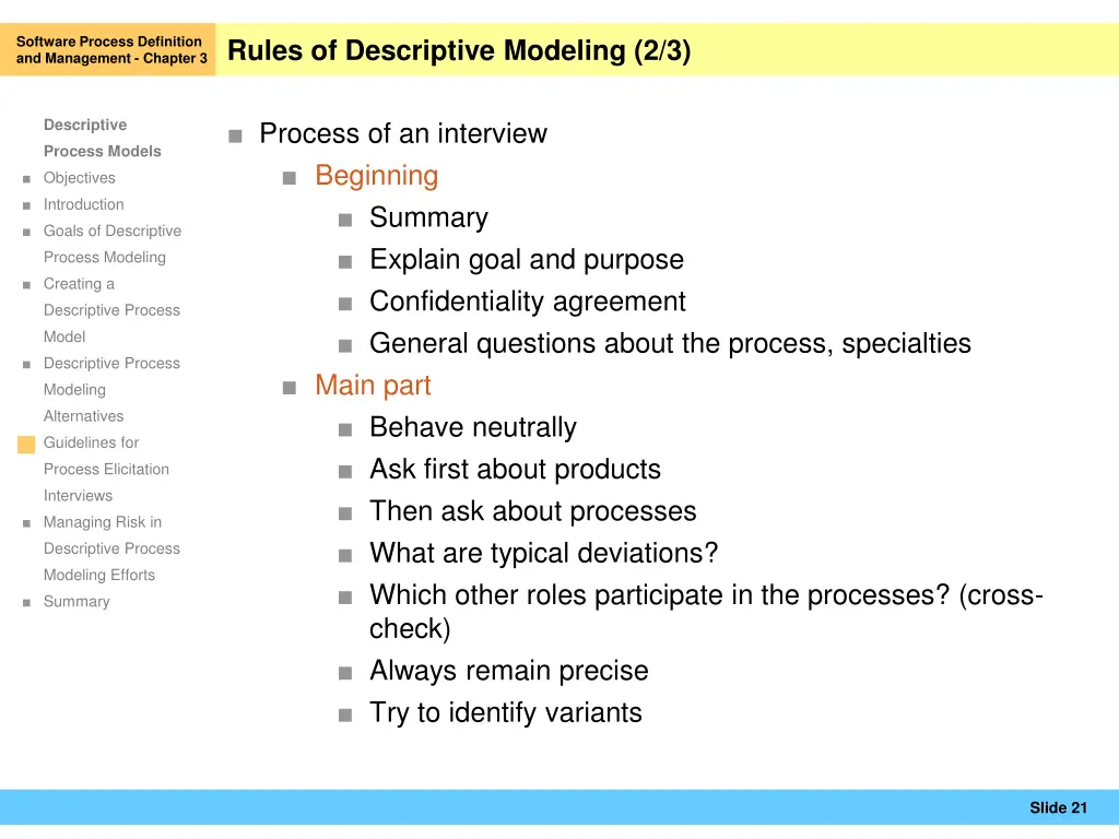 software process definition and management 19