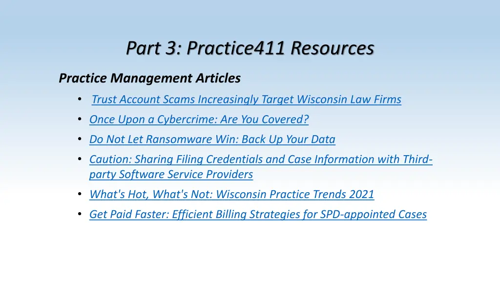 part 3 practice411 resources 2