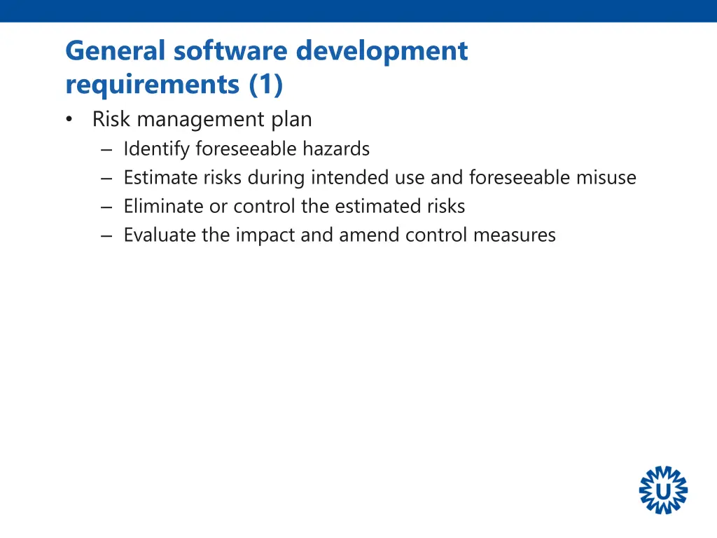 general software development requirements 1 risk