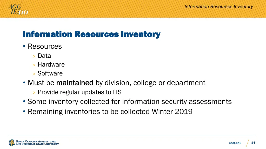 information resources inventory