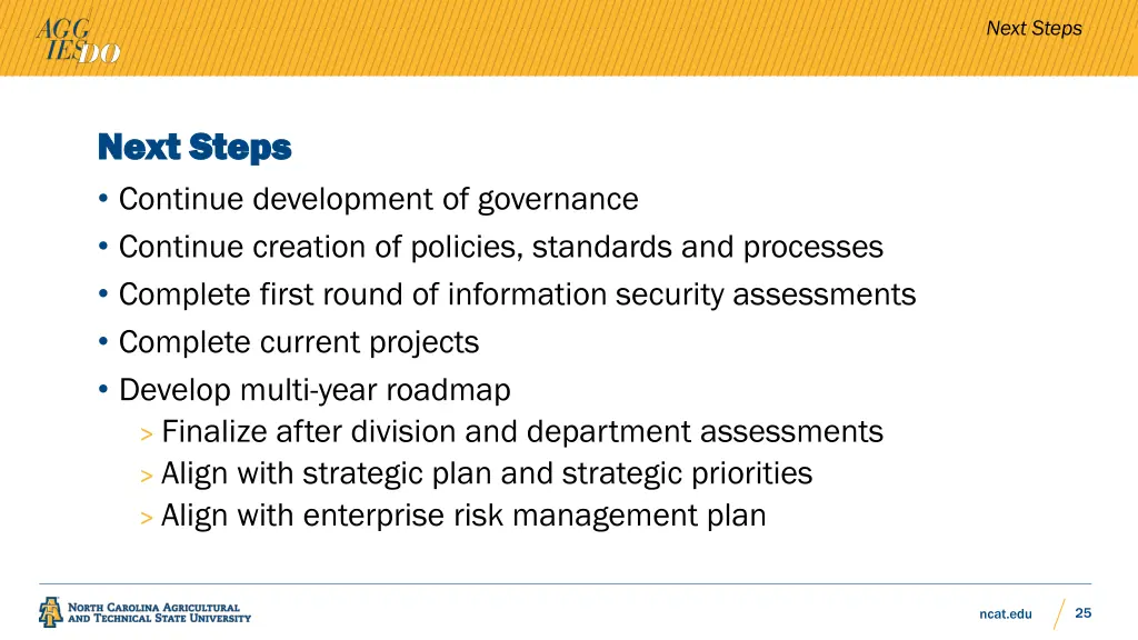 next steps