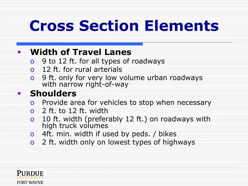 cross section elements