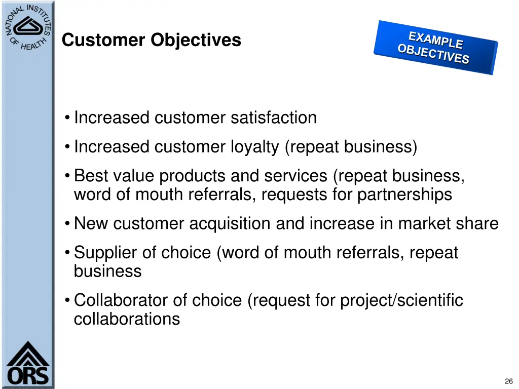 customer objectives