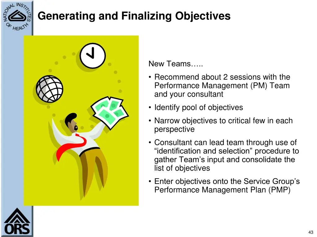 generating and finalizing objectives