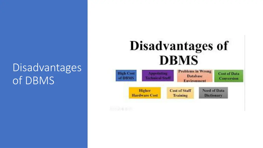 disadvantages of dbms
