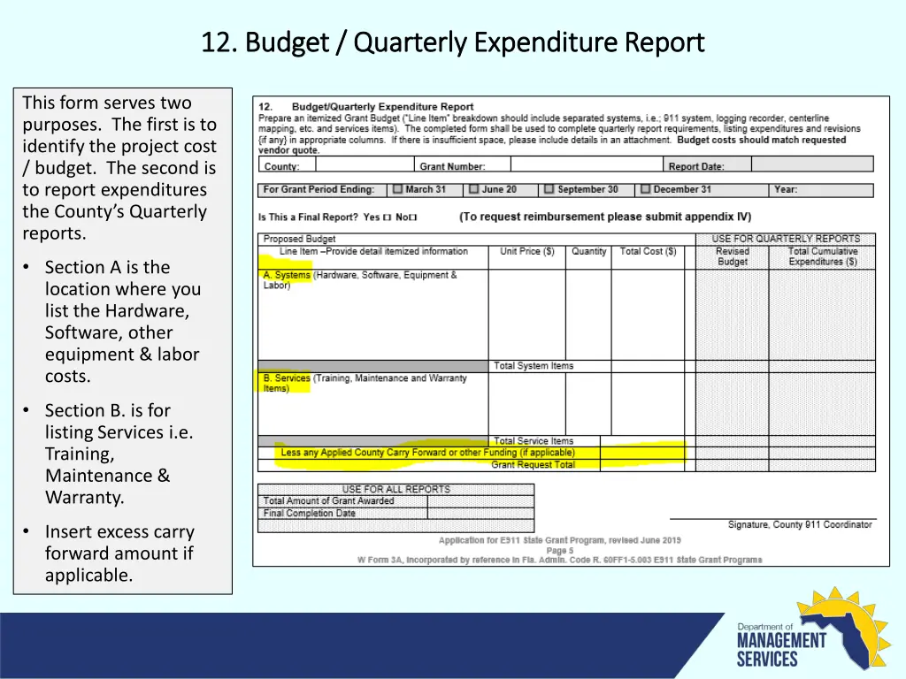 12 budget quarterly expenditure report 12 budget