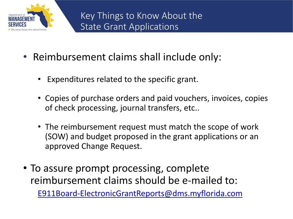 key things to know about the state grant