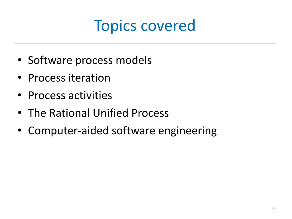 topics covered