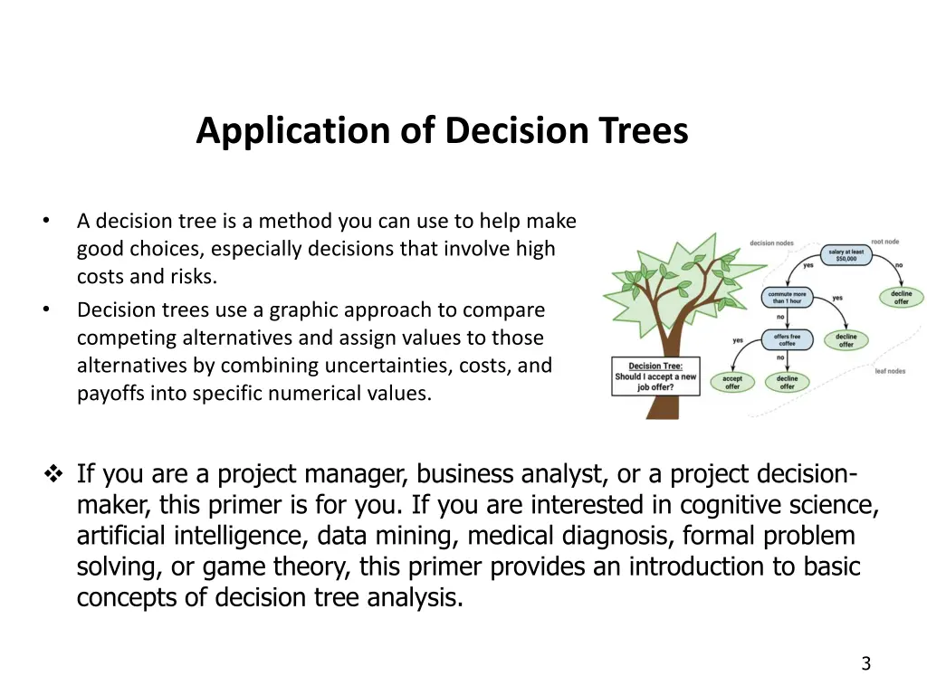 application of decision trees